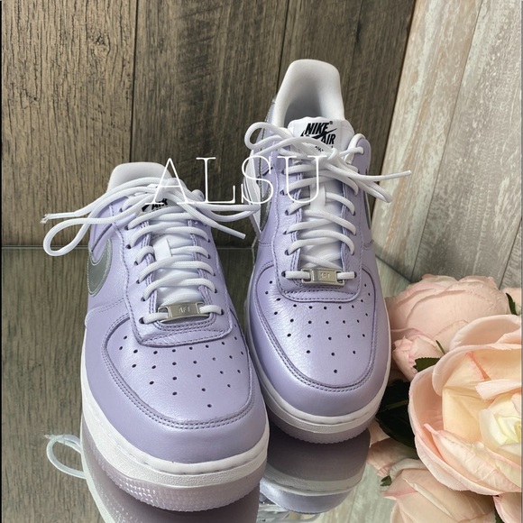 Nike Air Force 1’07 Leather Oxygen Purple W AUTHEN - Picture 2 of 11